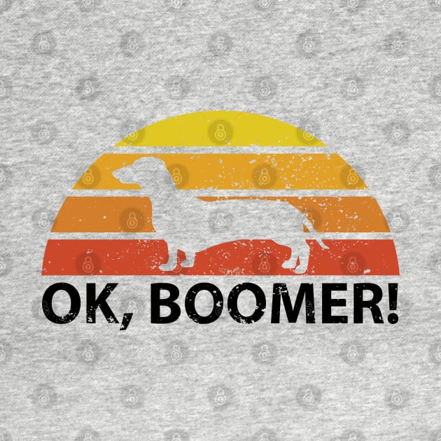 OK Boomer Dachshund Vintage Retro Distressed Dog Lover original design by CoolFactorMerch